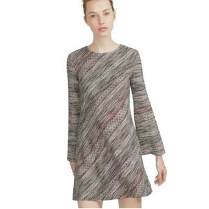 Zara | W&B Collection Knitted Textured Tweed Bell Sleeve Mini Dress Size Small